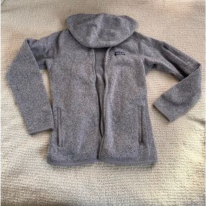 Patagonia hooded zip up | womens medium | gray/purple